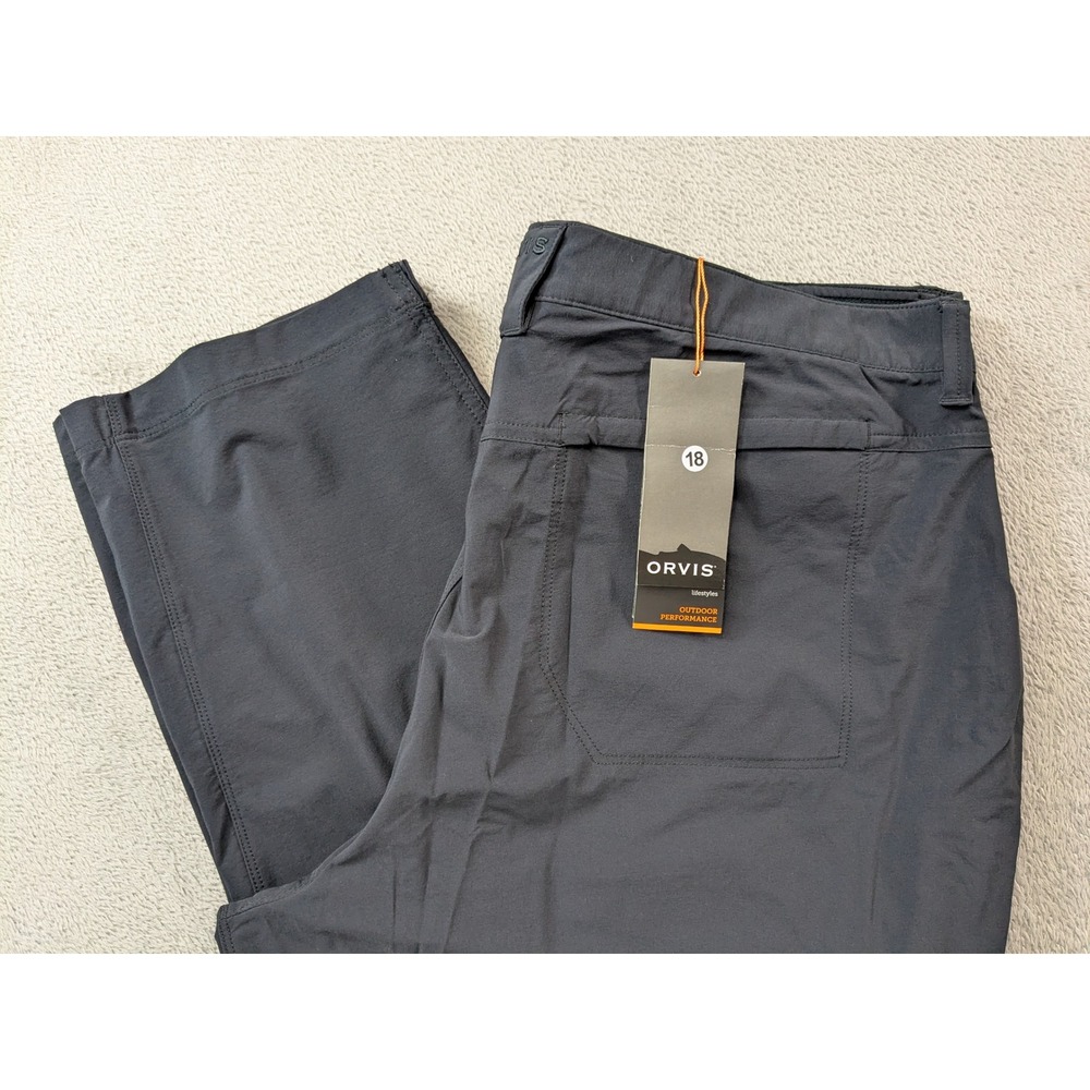 Orvis Jackson Outdoor Performance Quick Dry Pants Womens 18 Gray UPF 50 Stretch